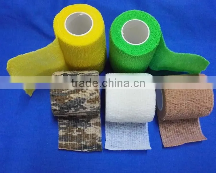 Cohesive bandages with latex or latex-free adhesive and 1roll in a polybag