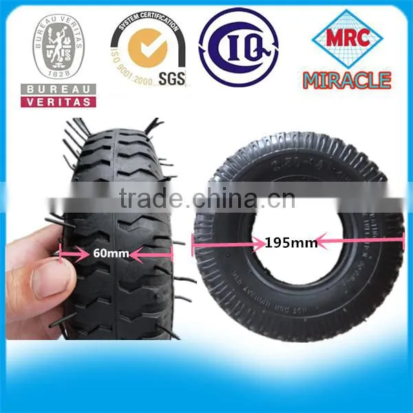 Heavy duty 4 wheels wagon tyre rubber wheelbarrow tire 2.80/2.50-4