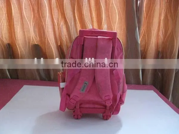 High quality cartoon kids school bags with trolley
