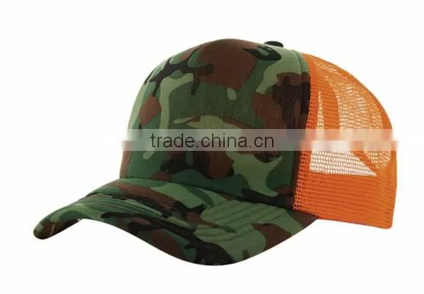 Custom Hats Curve Brim Snapback Cap and Hat Camo Mesh Trucker Cap 5 Panel Hat