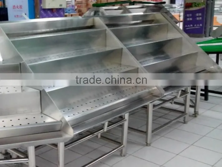 APEX supermarket shelf or grocery stainless steel fruit vegetable display rack/vegetable and fruit display shelves