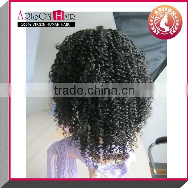 Elegant-wig kinky curl style 100% virgin brazilian hair full lace wig