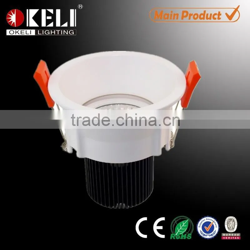 Die casting aluminum cob led recessed downlight