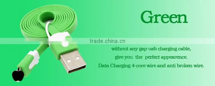 SLT Customized Colorful Flat Double Sided USB Cable for iphone Custom usb cable
