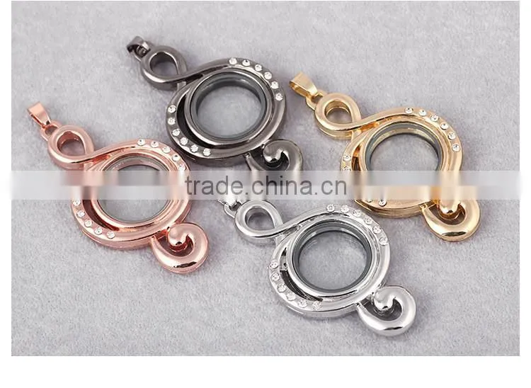 2015 Lastest Zinc Alloy Rhodium Plated Floating Lockets Wholesale