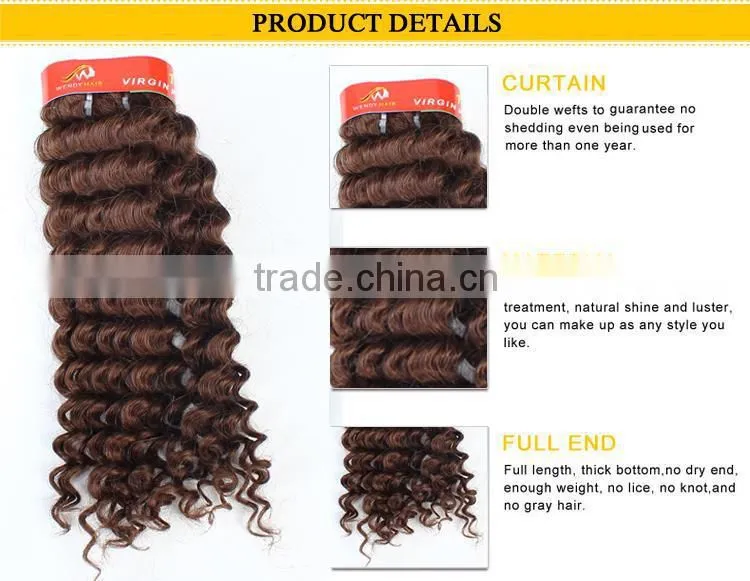 DEEP CURL 5a top grade real virgin peruvian hair for trade show