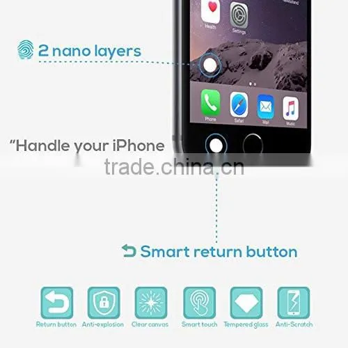smart key tempered glass screen protector for iphone 6/6plus, added a return key on the screen protector