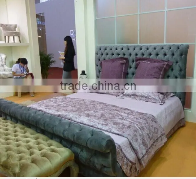 luxury velvet fabric bedroom set lasted bed design