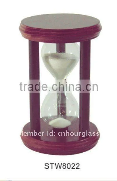 Hourglass sand timer with wooden frame/wooden sand watch