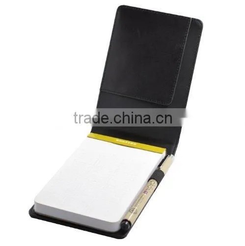 New Arrival Fashion Mini Black Leather Journal Notepad Holder