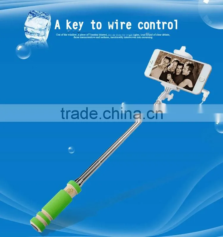 Wholesale price foldable selfie stick wired selfie-stick wireless remote selfie stick