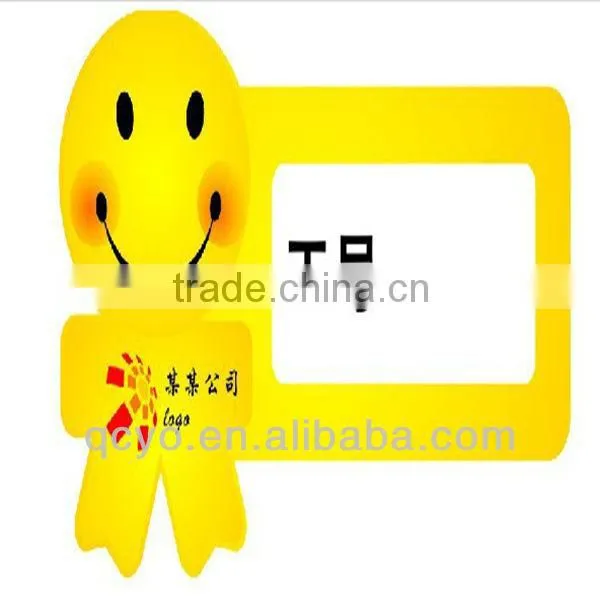 Yellow smiling face chest card from Shenzhen factory