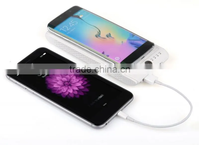 Portable qi wireless charger power bank with 2 usb port for Samsung galaxy s6