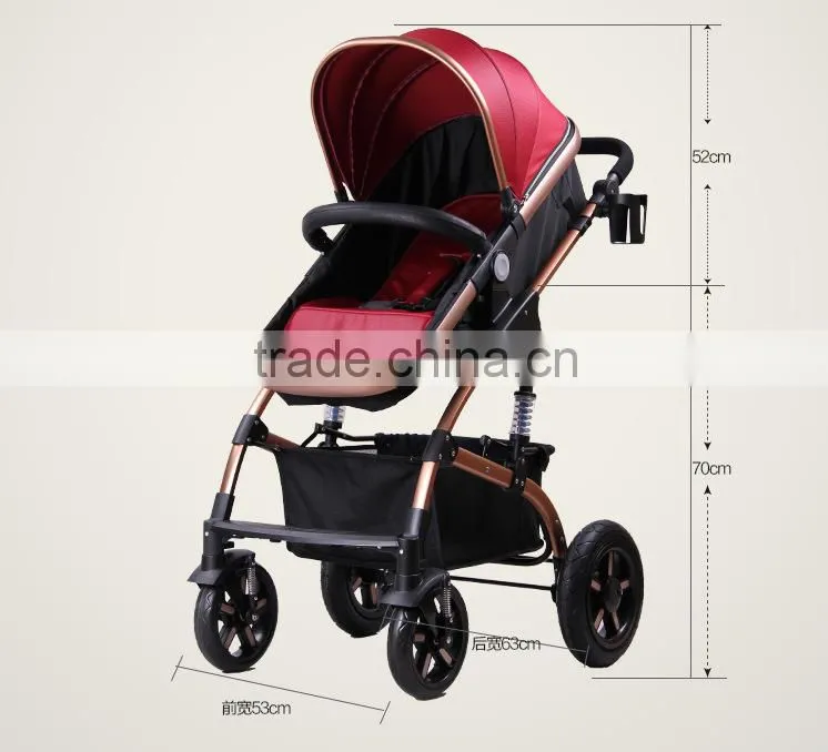 High-view, Aluminum Alloy, Shock Absorption, Portable and Foldable Stroller for Baby to Sit or Lie down