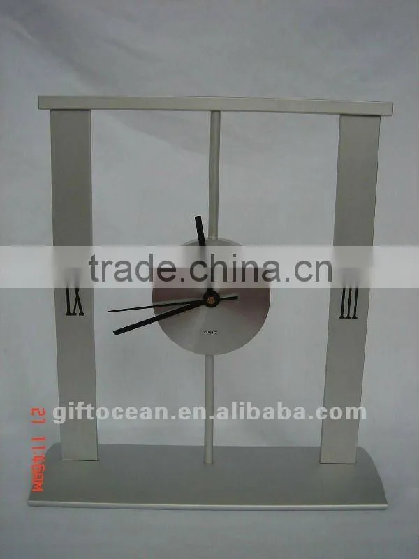 aluminum art metal desk clock,metal crafts table clock