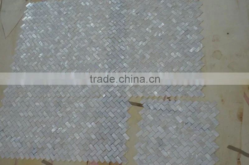 Herringbone Pattern Convex freshwater shell mosaic with joints