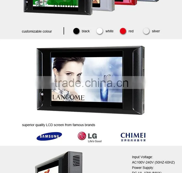 Flintstone 10 inch advertising display, small digital displayer monitor, 10" motion activated player shelf player