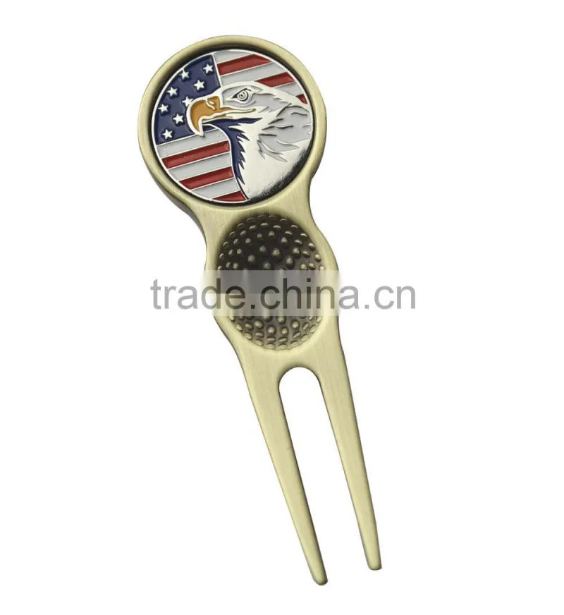 cheap metal golf divot tool with different ball markers for wholesale