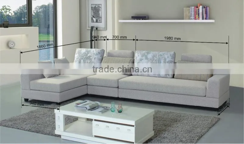 Top Quality modern fabric leisure style sectional sofa set for living room