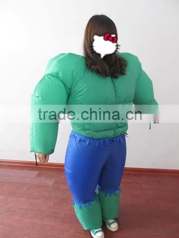 DJ-CO-115 Adult Chub Strong Man Inflatable Blow Up Color Body Halloween Costume Jumpsuit