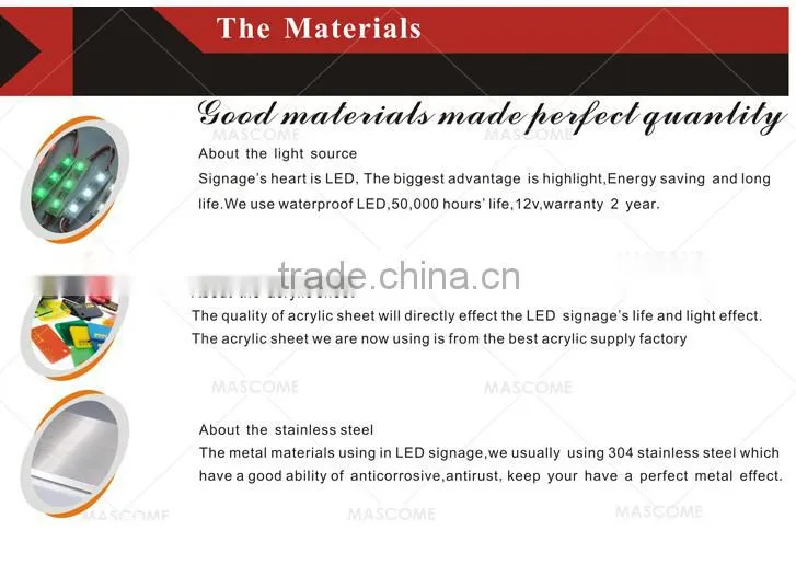 acrylic led sign boards, backlit business signs With Different size