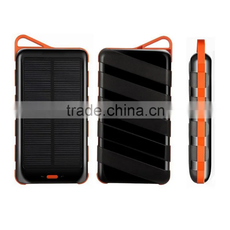 2015 Hot Selling CE RoHs waterproof solar power bank 12000mAh Portable Power Bank