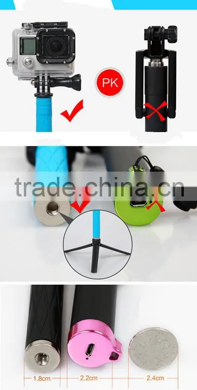 wholesale bluetooth selfie stick with cable