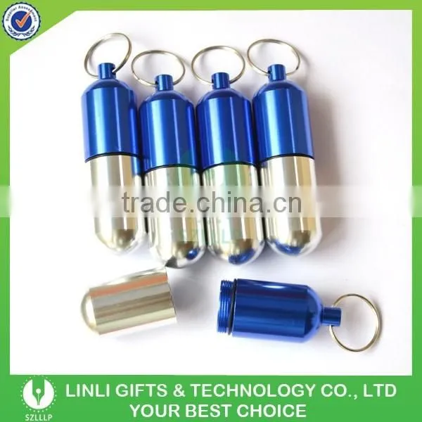 Oem Logo Promotional Gift Metal Pill Box Keyring