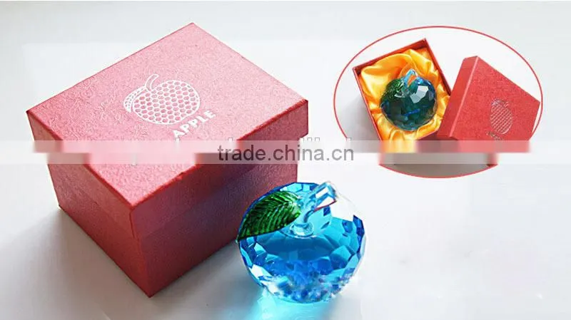 2014 new arrival X'mas gift apple crystal decoration for X'mas gift ,wedding,exhibiton