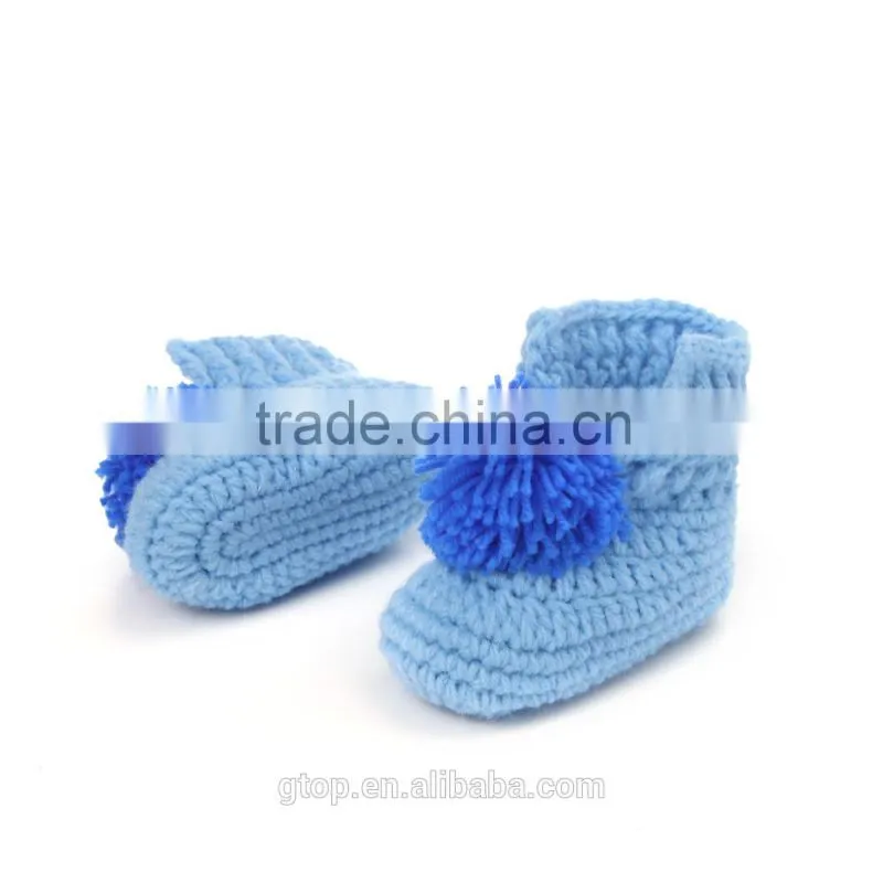 Baby Handmade Crochet Boots Shoes Supplier for 1-10 months old B-0012
