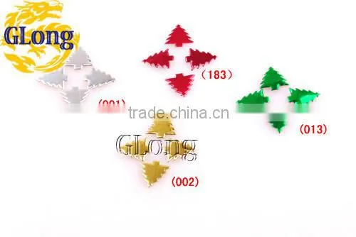 10*11mm Hot Fix Iron-on Nailhead The Christmas Tree Aluminum DIY Accessories For Bag Shoe Phone Case Garment #GT094-11P(Mix-s)