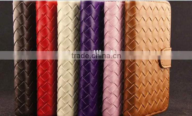 Chinese factory cheap weave wallet pattern leather case for Sony Xperia Z4 with stand