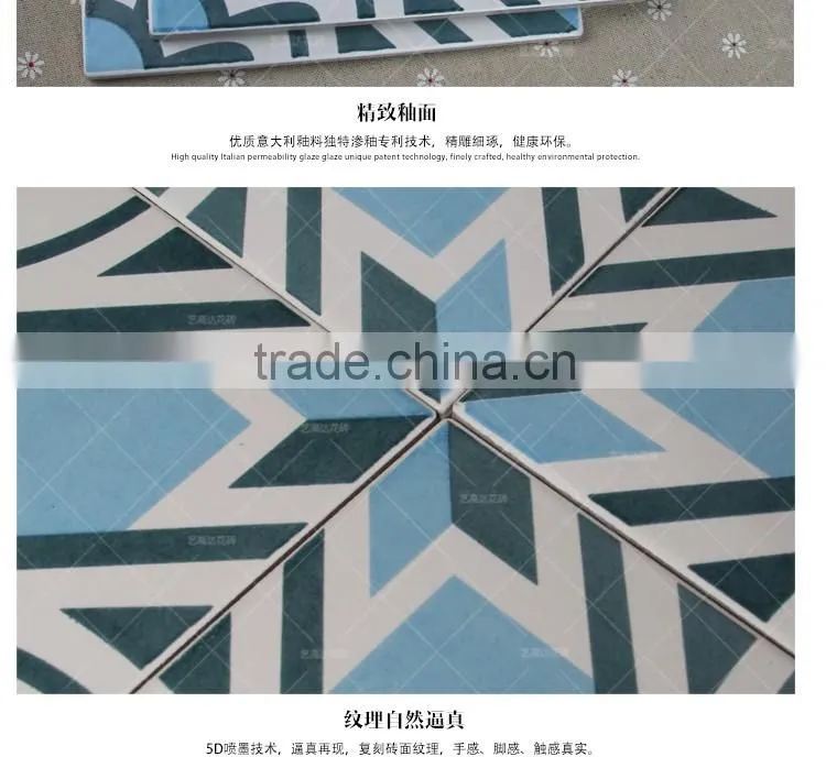 200*200mm blue color glazed ceramic bathroom tile design