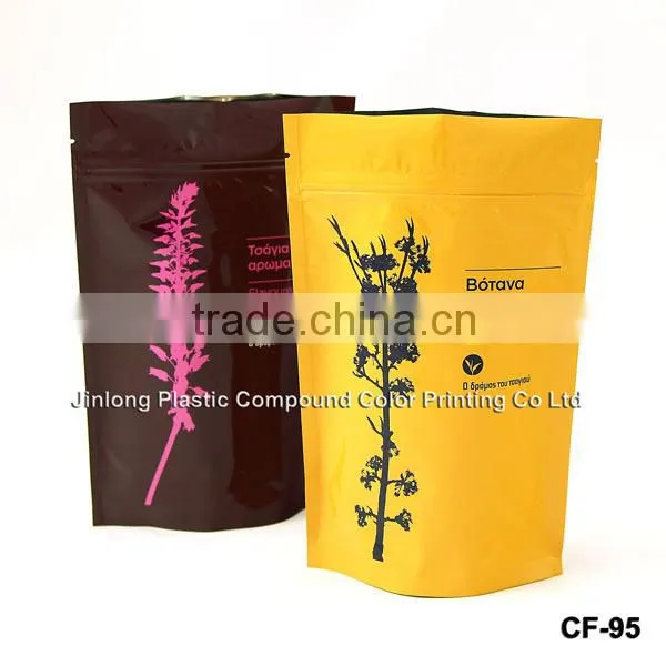 side gusset aluminum foil coffee packaging bag with degassing valve