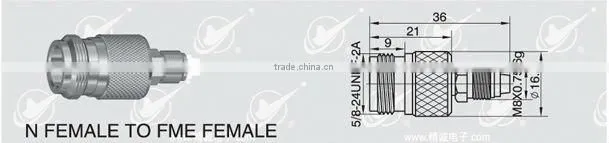 N female to FME female connector 75ohm