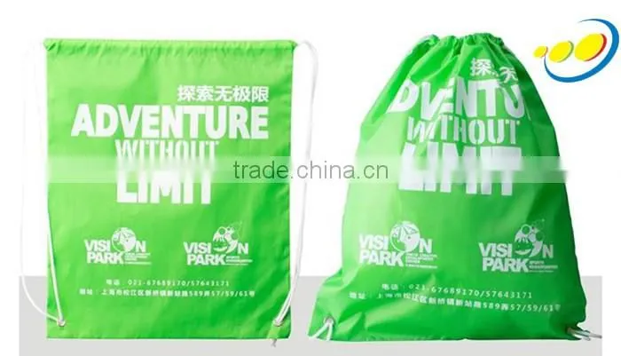 Custom Logo Printed Drawstring Polyester Shoe Bag Backpack