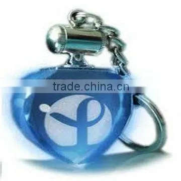 3D Laser Engraving Car Design Crystal souvenir Keychain with Led Light for wedding decoration gift