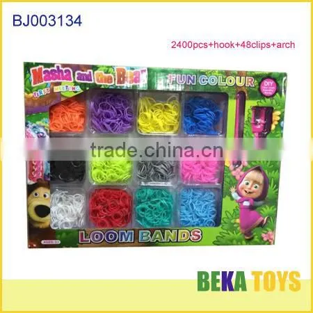 Crazy make friendship rubber band bracelet crazy rainbowe loom band kit in blue box