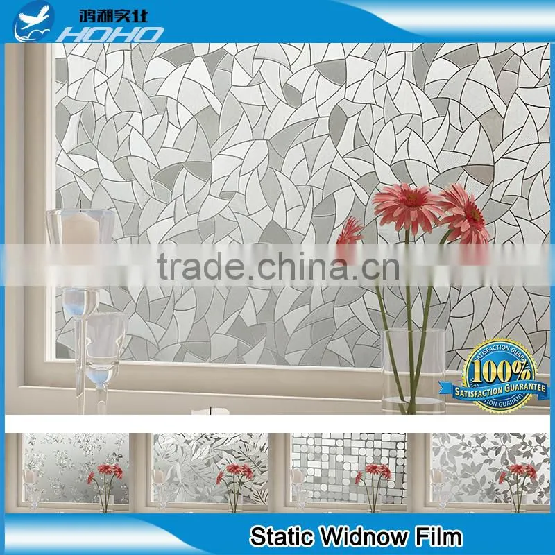 Durable in use decorative stained static cling glass window film BZ141-001