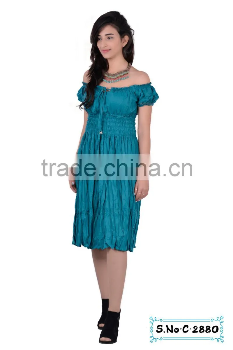 C.Green Cotton Magic Dress Floral Print Dress