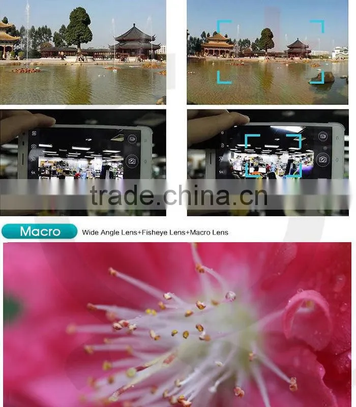 wholesale Clip 3 in 1 lens 180 degree fisheye +0.67X wide angle + macro lens for mobile phone