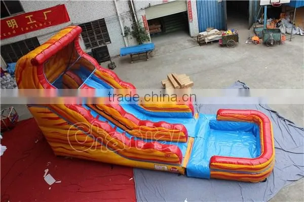 Volcano Commercial Giant Inflatable Water Slide with Pool for sale