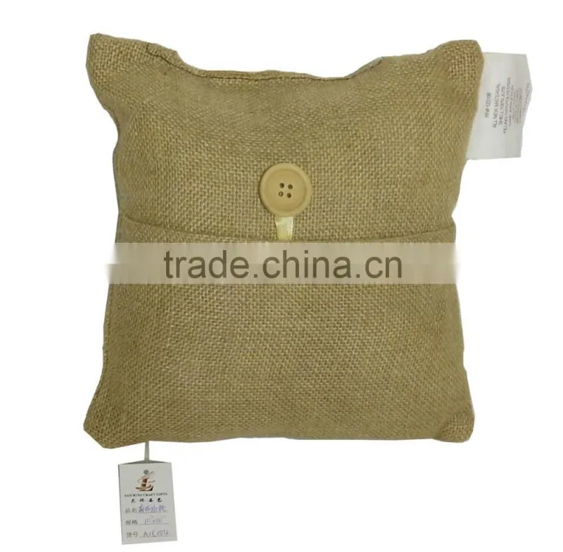 10*10'' eco-freindly decorative bolster burlap pillow for all ages