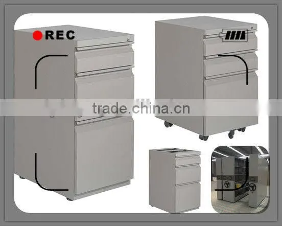 KFY-CB-15 Glass Sliding 2 Doors Metal Cupboard