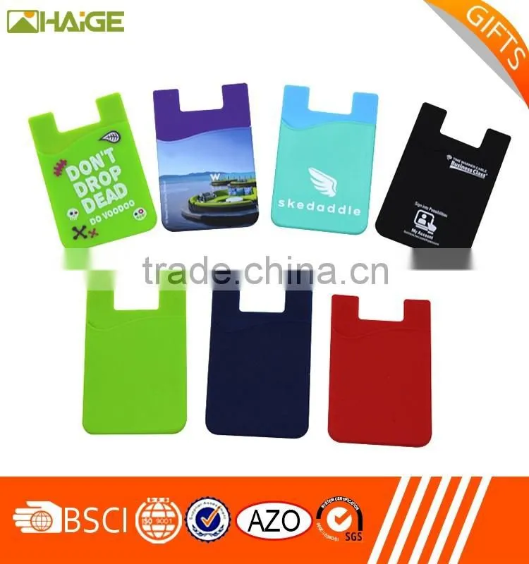 3M sticker Cell phone pouch silicone card holder mobile phone wallet