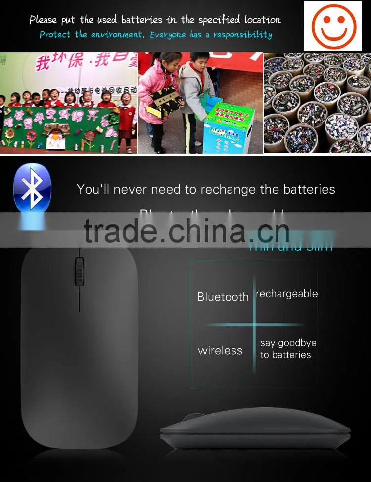 New arrival ultra slim rechargeable bluetooth mouse