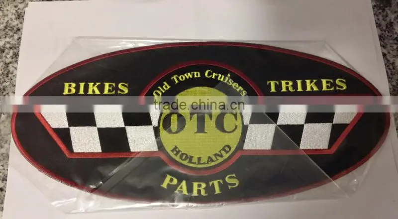 cheap custom fabric embroidery eagle patches with self-adhesive ( hot cut edge )