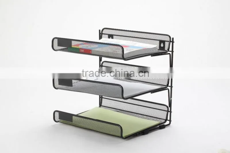 B8025 metal mesh 3 tier file tray