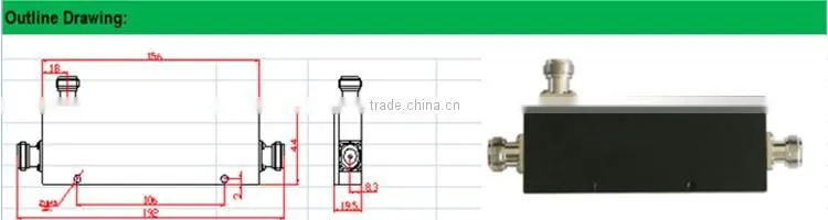 high power 200/300/500w RF passive device N Female Connector Directional Cavity Coupler