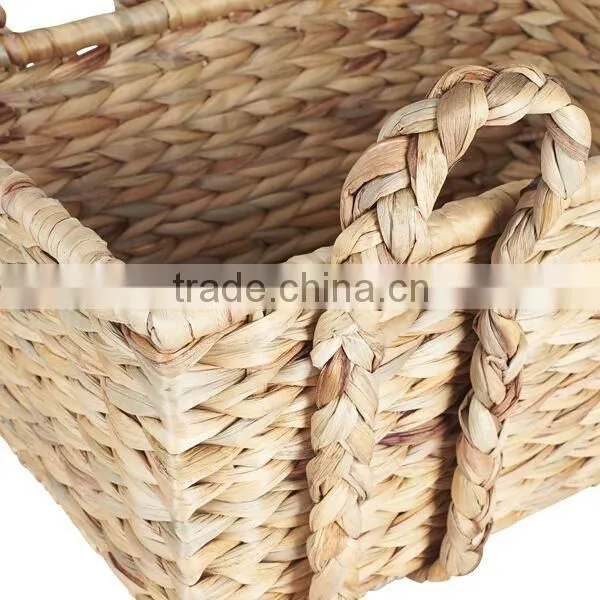 Water hyacinth seagrass storage basket with handles